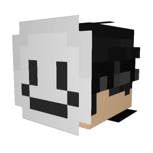 Mask379 Minecraft avatar head, 3D render