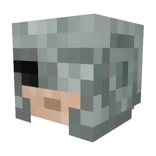 MaskKid Minecraft avatar head, 3D render