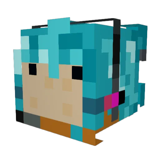 Mask_E Minecraft avatar head, 3D render