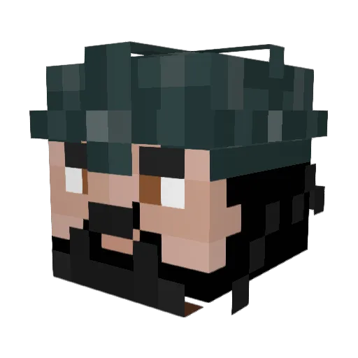 Maskazombi Minecraft avatar head, 3D render
