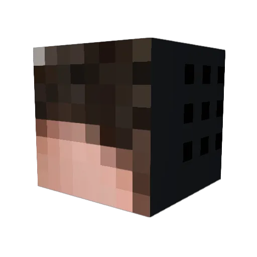 Maskcore Minecraft avatar head, 3D render