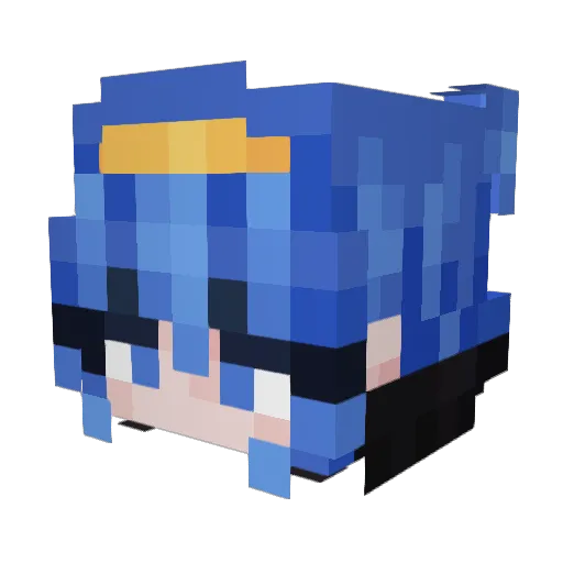 Masked008 Minecraft avatar head, 3D render