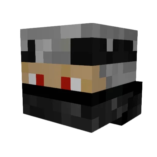 MaskedMind Minecraft avatar head, 3D render