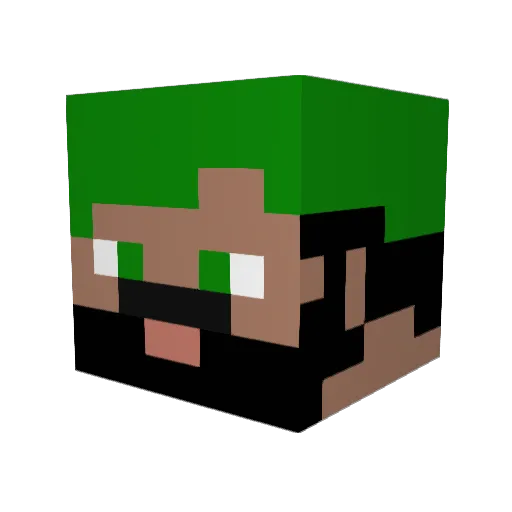 MaskedMusic Minecraft avatar head, 3D render