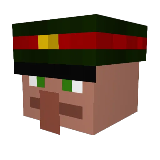 MaskedPoo Minecraft avatar head, 3D render