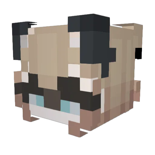 Masked_Fool Minecraft avatar head, 3D render