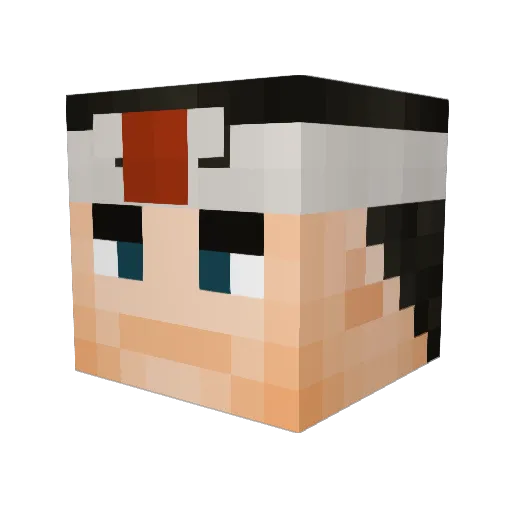 Maskedakhi Minecraft avatar head, 3D render