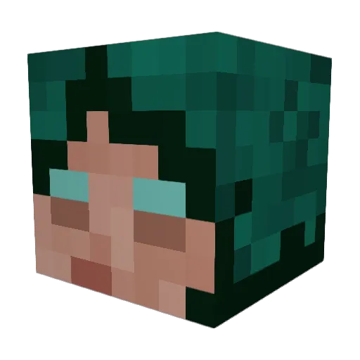 MaskiZel Minecraft avatar head, 3D render