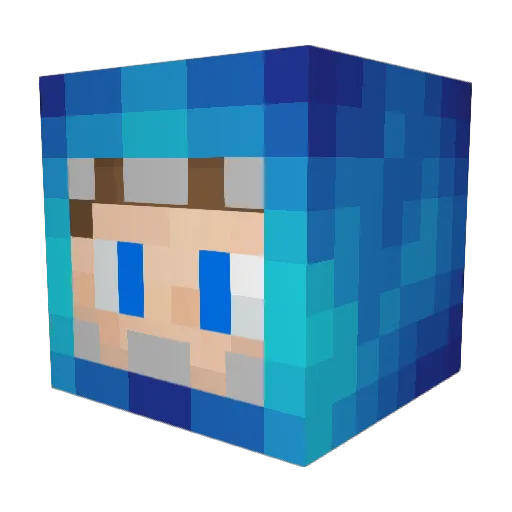 Maskii Minecraft avatar head, 3D render