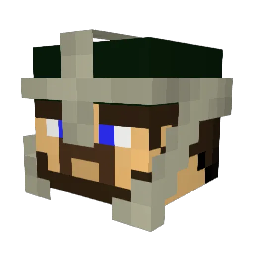 MaskyTroupe Minecraft avatar head, 3D render
