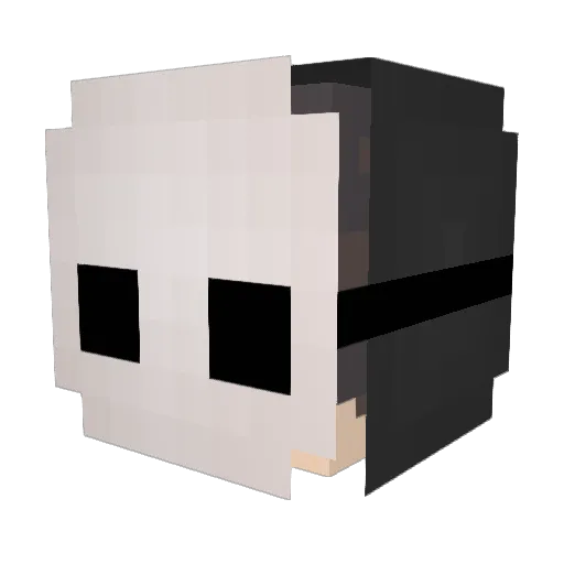 Maskzera Minecraft avatar head, 3D render