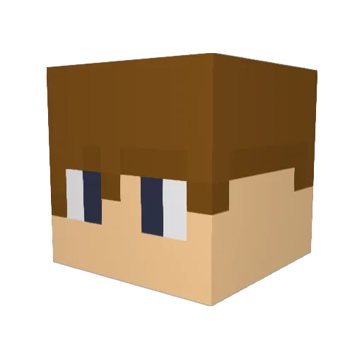 Masrty Minecraft avatar head, 3D render