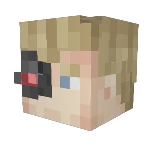 MassimoA Minecraft avatar head, 3D render