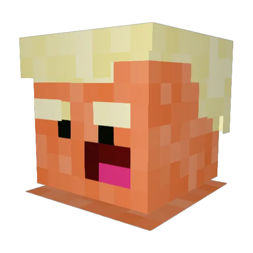 MassimoLeBo Minecraft avatar head, 3D render