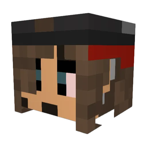 MassiveEyebrows Minecraft avatar head, 3D render
