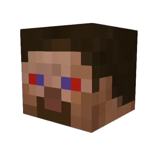 MassiveToeNails Minecraft avatar head, 3D render