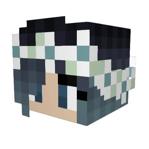 Massuoka Minecraft avatar head, 3D render