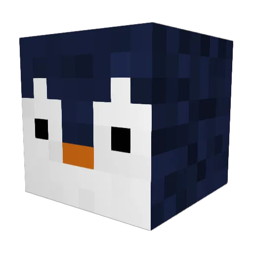Mast3rP3nguin Minecraft avatar head, 3D render