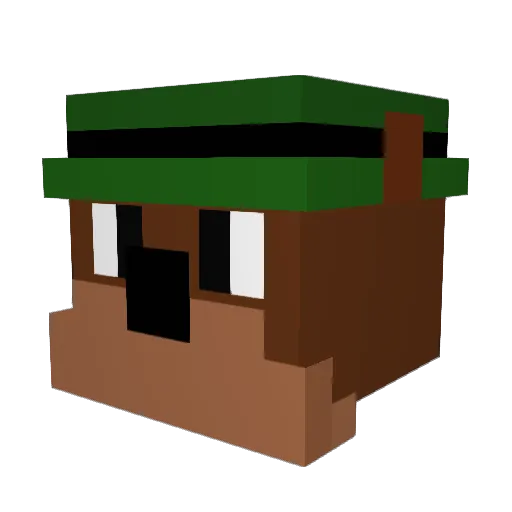 Mastapoptart Minecraft avatar head, 3D render