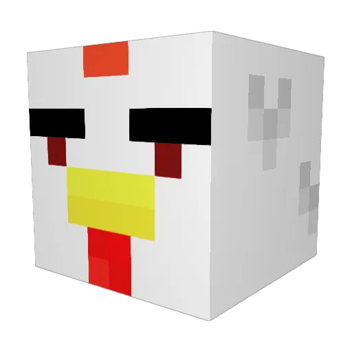 MasterChickMan Minecraft avatar head, 3D render
