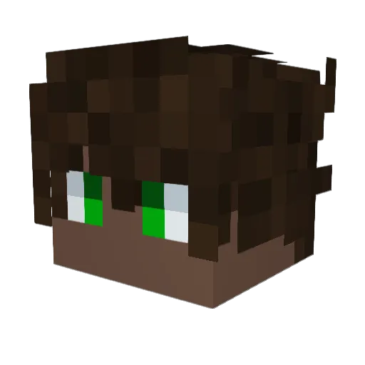 MasterDrawn Minecraft avatar head, 3D render
