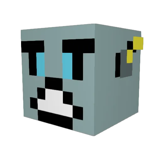 MasterGir Minecraft avatar head, 3D render