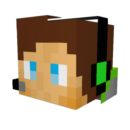 MasterMindLuke Minecraft avatar head, 3D render