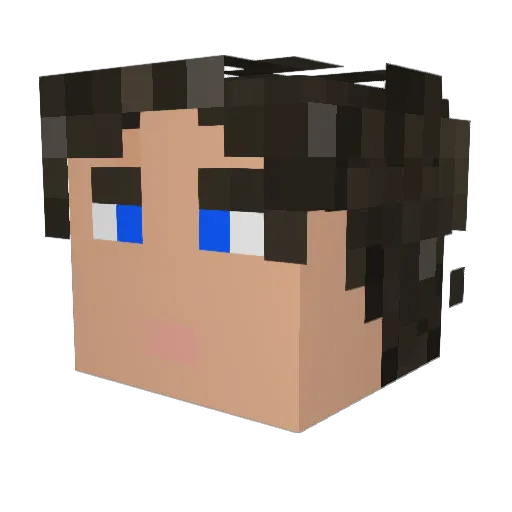 MasterMinerQ Minecraft avatar head, 3D render