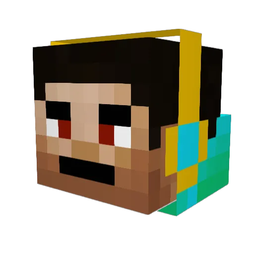 MasterOneV Minecraft avatar head, 3D render