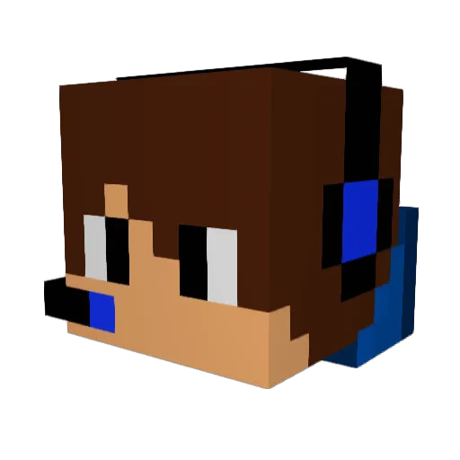 MasterPlayer34 Minecraft avatar head, 3D render