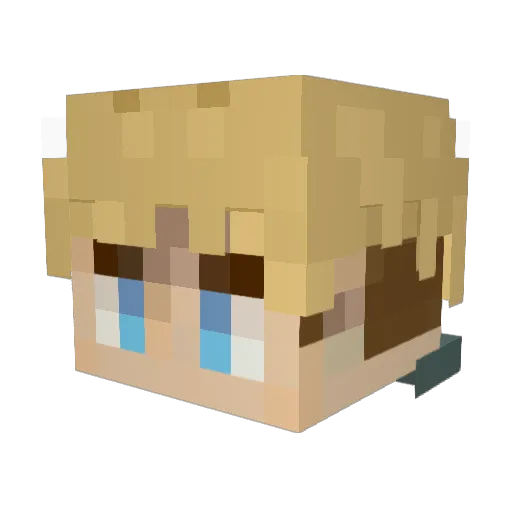 MasterPopcorn Minecraft avatar head, 3D render