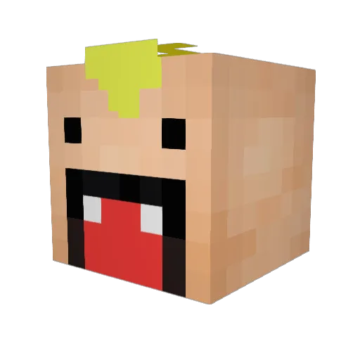 MasterQ99 Minecraft avatar head, 3D render
