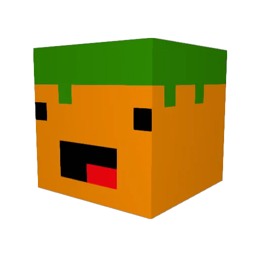 Mastercarrottop Minecraft avatar head, 3D render