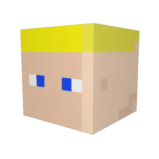 MastercrafterJ Minecraft avatar head, 3D render