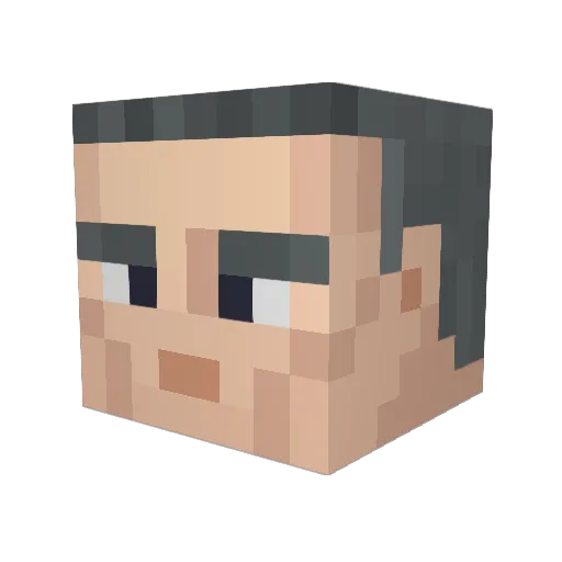 Masterdix Minecraft avatar head, 3D render