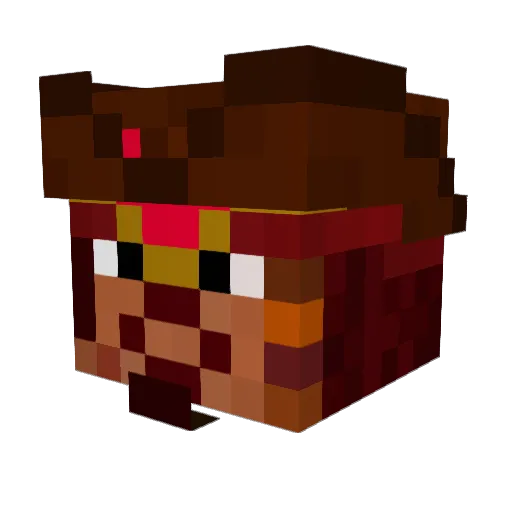 Mastergalaxi Minecraft avatar head, 3D render