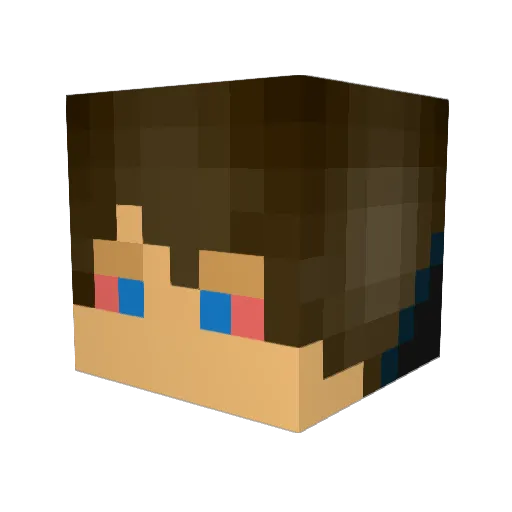 Masterriff Minecraft avatar head, 3D render