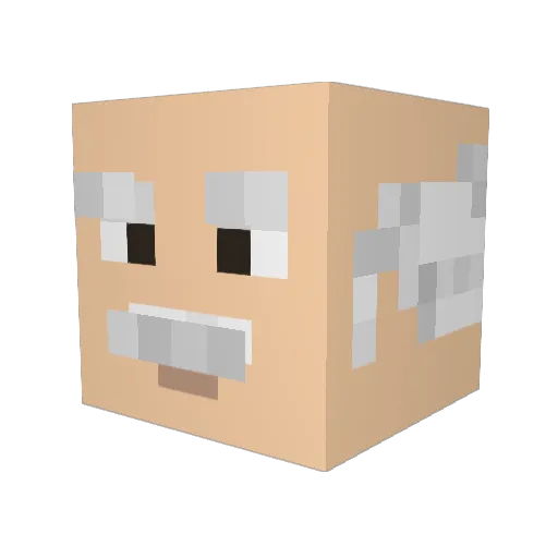 Masterside Minecraft avatar head, 3D render