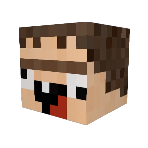 Mastervampie Minecraft avatar head, 3D render