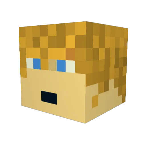 Mastod Minecraft avatar head, 3D render