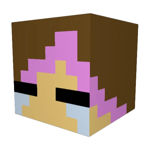 MastrBeks Minecraft avatar head, 3D render