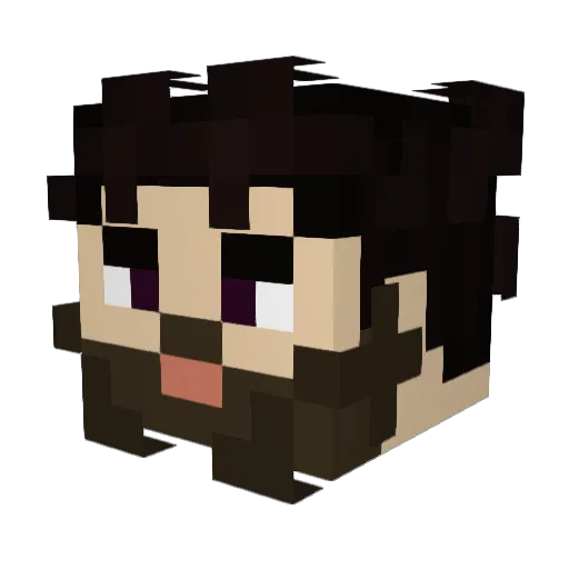 MastrCrafter Minecraft avatar head, 3D render