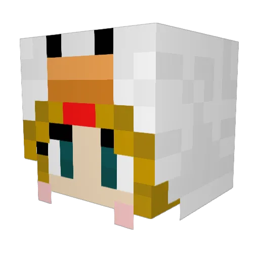 MaszKure Minecraft avatar head, 3D render