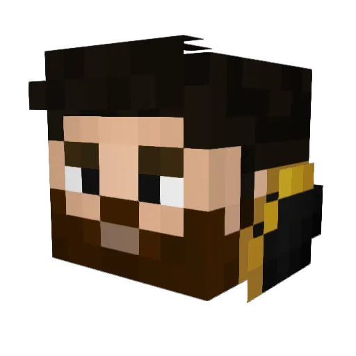 Mat0vv Minecraft avatar head, 3D render