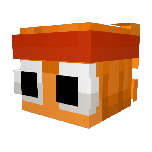 Mat4a Minecraft avatar head, 3D render