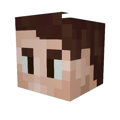 MatTayzer Minecraft avatar head, 3D render