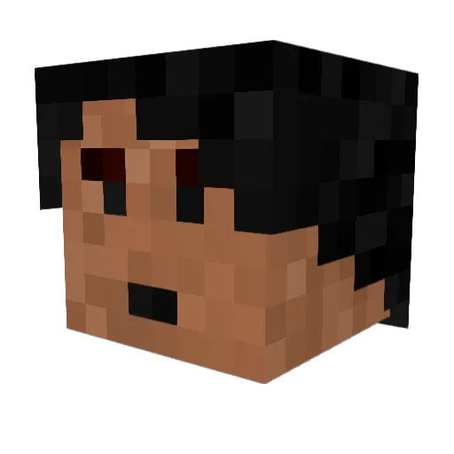 Mat_San Minecraft avatar head, 3D render