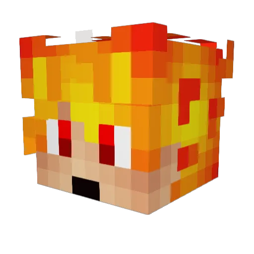 Mat_fireheart Minecraft avatar head, 3D render