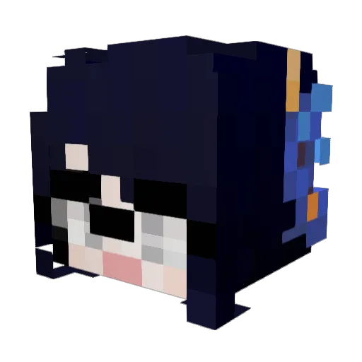 Matacat Minecraft avatar head, 3D render