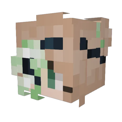 Matatiecat Minecraft avatar head, 3D render